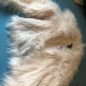 NWT- White Faux Fur Jacket